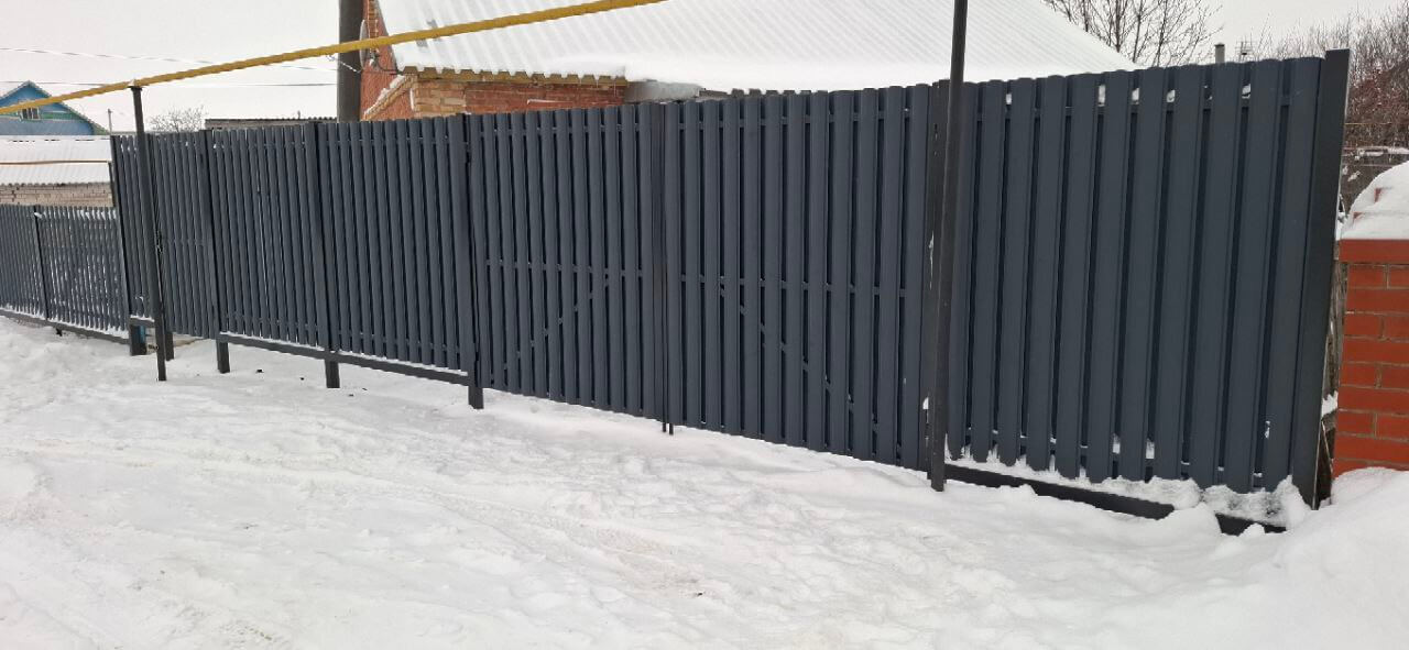 Забор из евроштакетника 27м RAL7024 Серый Графит МАТТЕ в Кирове